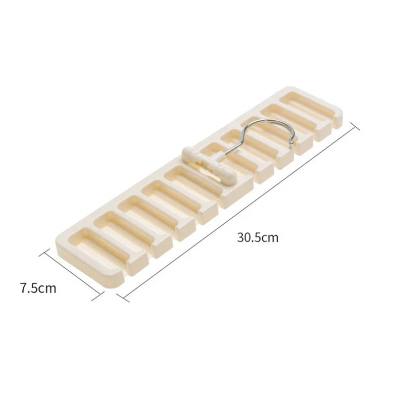 Tie Belt Hanger Wardrobe Closet Organizer 10 Card Slots Large Capacity Belt Storage Rack Scarf Tie Hanging Organizer Scarf Hook