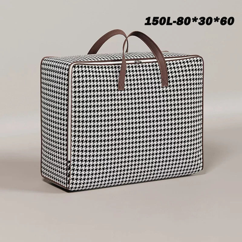 1pc Non-woven Fabric Quilt Storage Bag Large Capacity Portable Luggage Bag Foldable With Handle Packing Bag Clothes Organizer