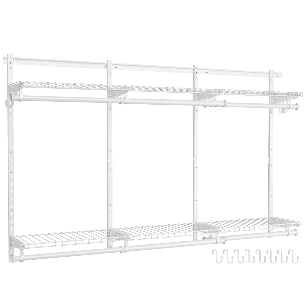 SONGMICS HOME Closet System, Closet Insert Organizer, 4-6 ft, Adjustable Metal Shelving Unit with 6 Hanging Rods, 6 Shelves, and