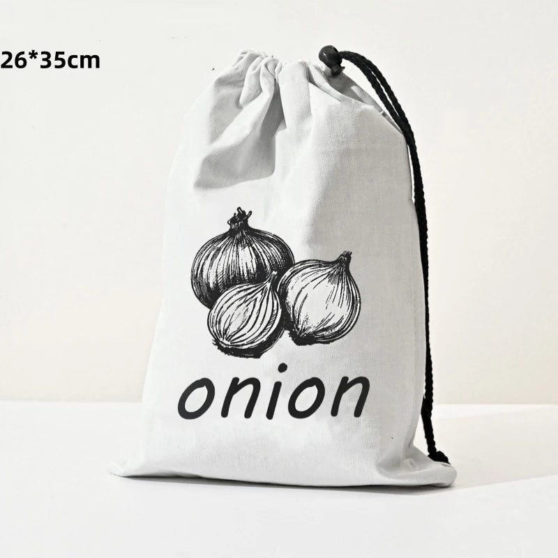 Potato Onion Garlic Storage Bag Durable Kitchen Vegetables Storage Pouch Drawstring Food Storage Bags with Zipper