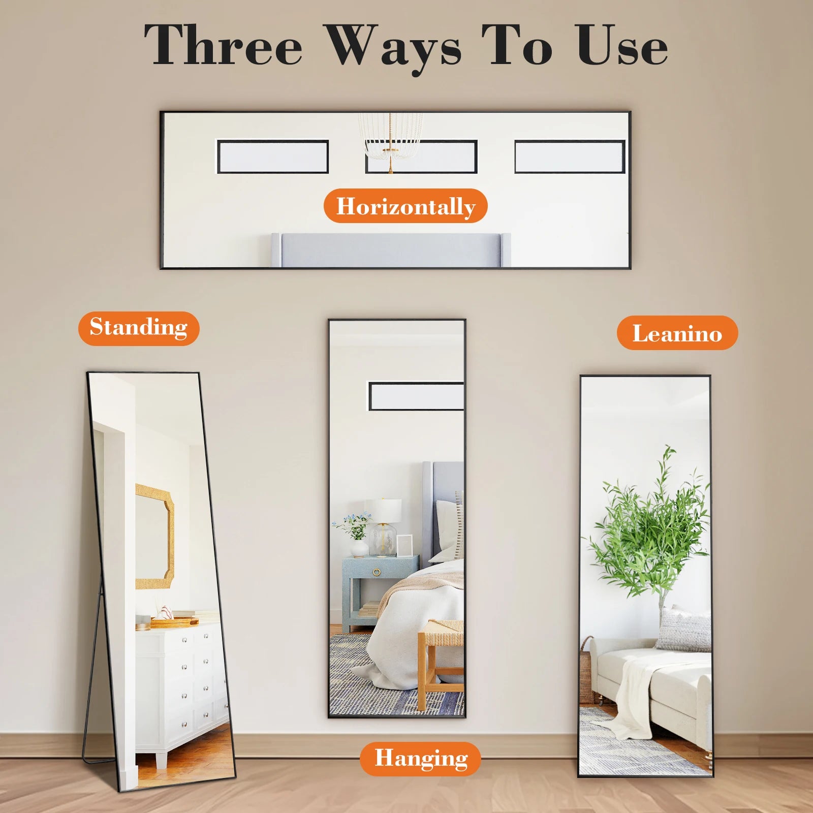JHK 68"x26" Arched Full Length Mirror with Stand Floor Free Standing Aluminum Frame for Bedroom Bathroom Body Hanging Leaning