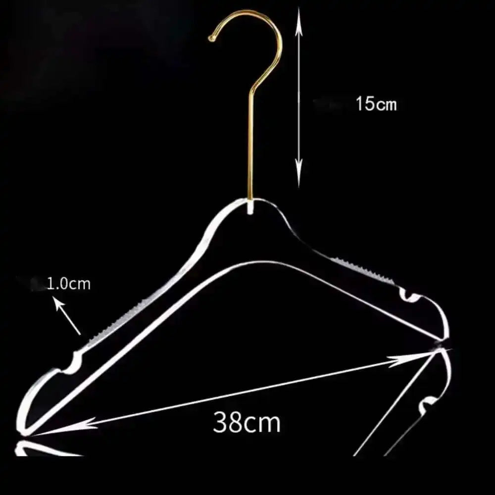 Acrylic Transparent Hanger Display Rack With Crystal Clips For Clothes And Pants