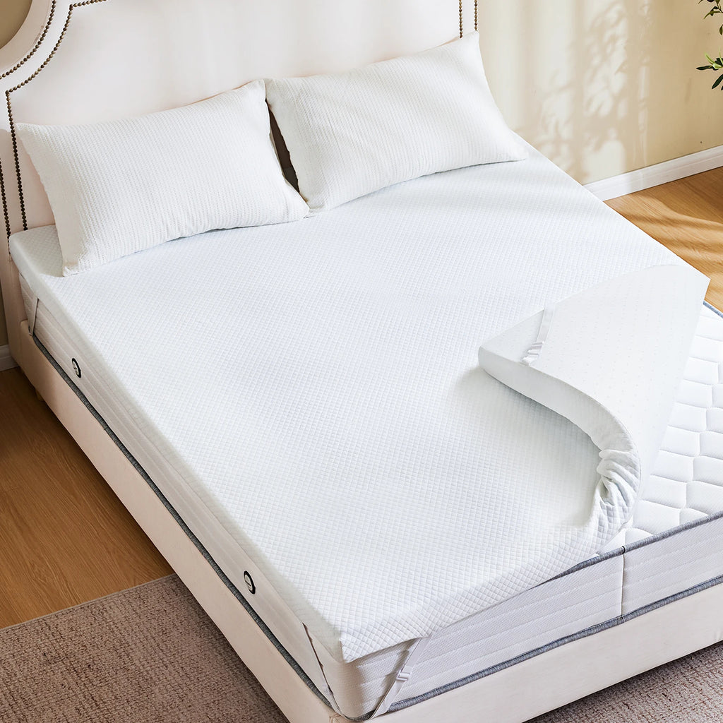 JHK 3 Inch Mattress Topper with Fabric Cover Memory Foam Thick Gel Infused Cooling Toppers Pad and Breathable Bed Topper