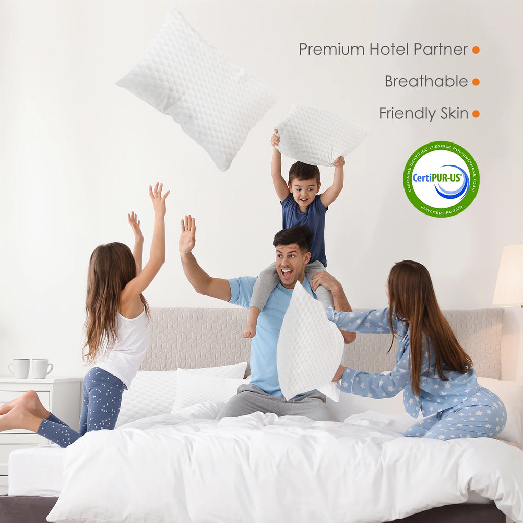 JHK 2-pieces Memory Foam Pillows Standard Size Neck Pillow Ventilated Cooling Bed Pillow with Removable Washable Cover Comfort