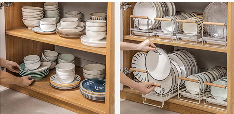 Kitchen Dish Storage Rack Cabinet Organizer Portable Dishes Drying Rack Plate Bowl Drying Rack Desktop Dish Holder Kitchen