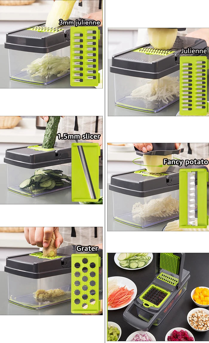 Vegetable Chopper Multifunctional Grater Cutter  - Kitchen Accessories Manual Fruit Slicer Potatos Shredders Cheese Onions Slicers