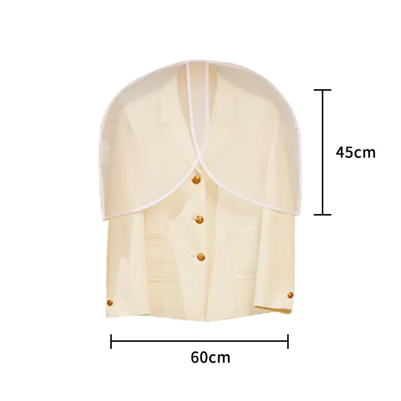 5pcs Clothing Dust Cover PEVA Clear Suits Protective Cover Moisture-proof Mold-proof Clothing Storage Cover Wardrobe Organizer