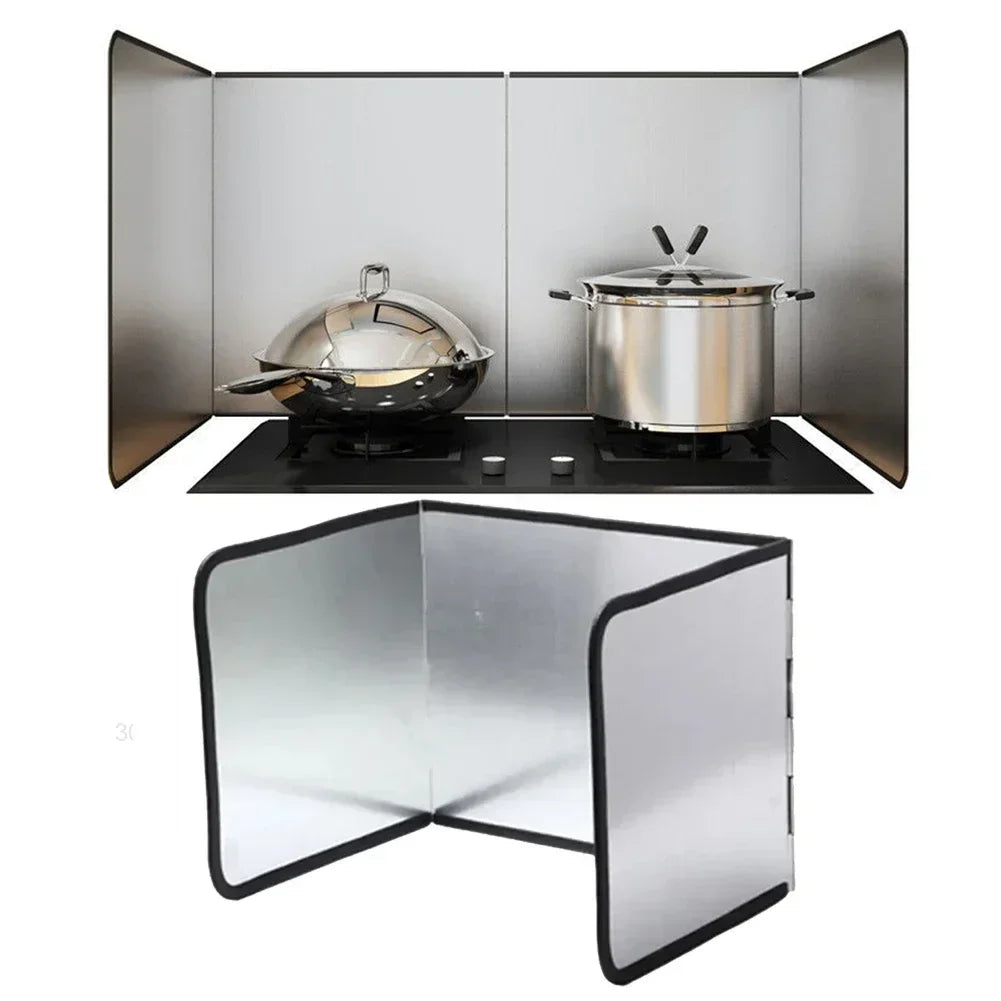 Galvanized Kitchen Splashback Guard Stove Oil Splash Shield Gas Cooker Anti-Grease Protective Board Heat Resistant Stovetop
