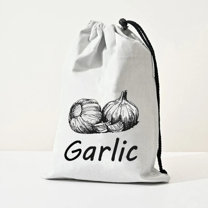 Potato Onion Garlic Storage Bag Durable Kitchen Vegetables Storage Pouch Drawstring Food Storage Bags with Zipper