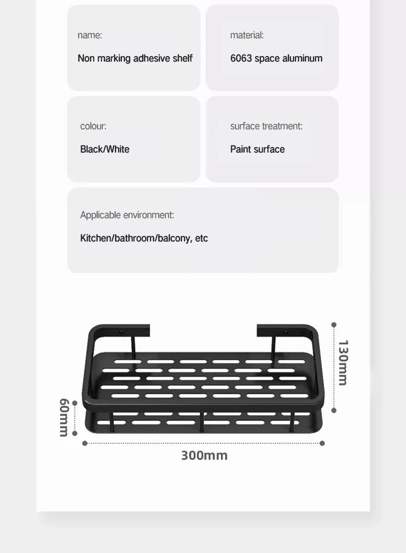 Bathroom Storage Rack Stainless Steel Anti Rust Storage Shower Rack Suction Cup Storage Rack Household Storage Appliances