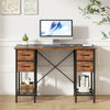 JHK 47IN Computer Desk with 4 Drawers Home Office Table with Mesh Shelf for Work Writing Gaming Storage Furniture for Bedroom
