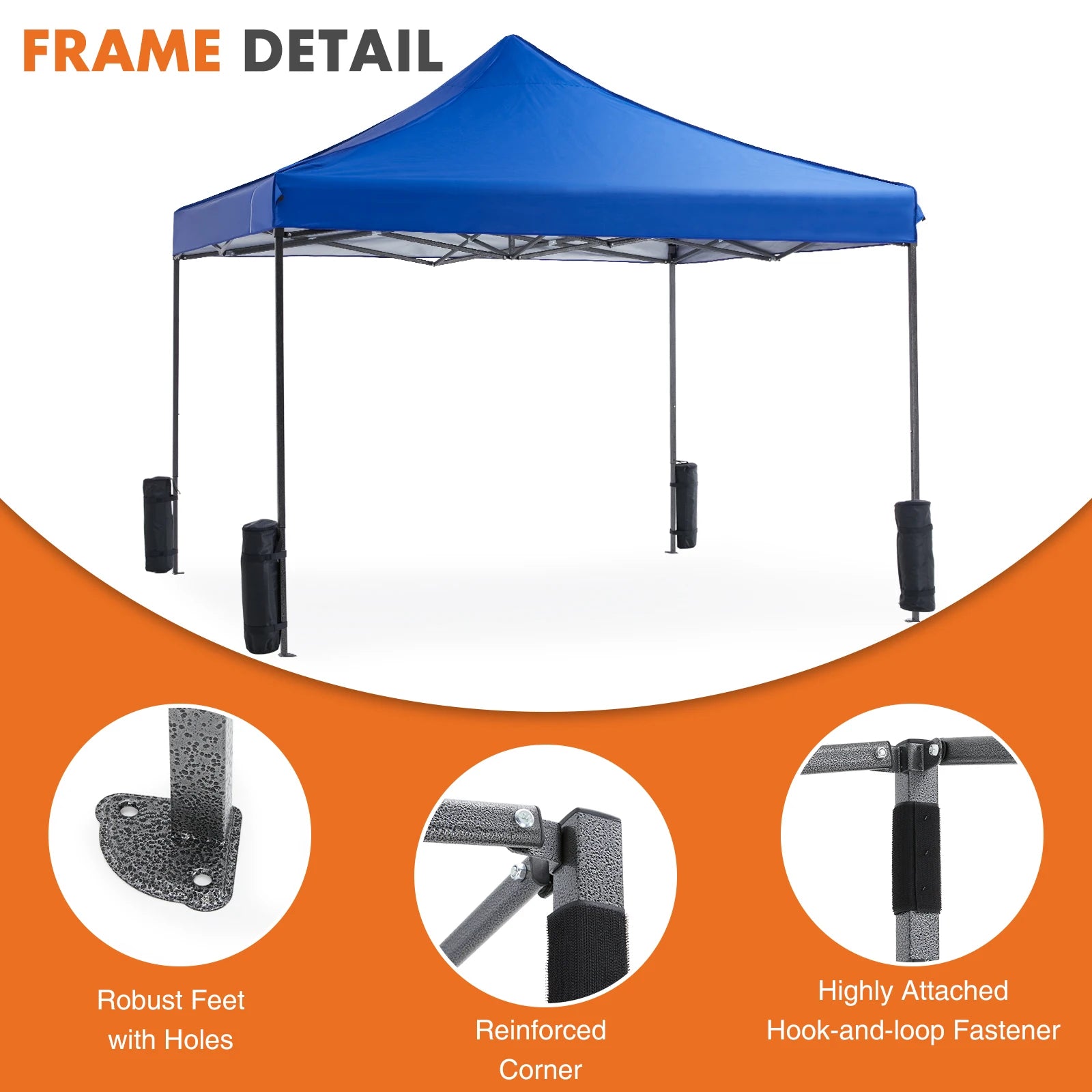 JHK 10x10ft Pop Up Outdoor Canopy Tent Easy Setup Shade Instant Portable Sun Shelter Canopy Tent with Sand Bags for Camping