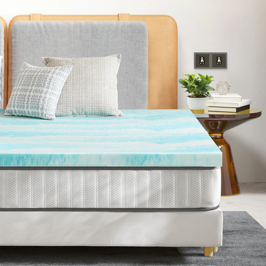 JHK 4 Inch Gel Memory Foam Mattress Topper Full Size Cooling Mattress Soft and Breathable Bed Topper School Bedroom Furniture