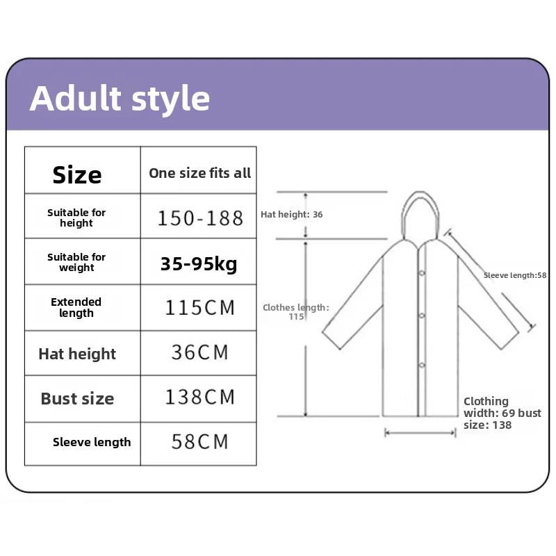 New Waterproof & Splash-Resistant Raincoat – Long Unisex EVA Raincoat with Hood for Travel, Camping, and Fishing