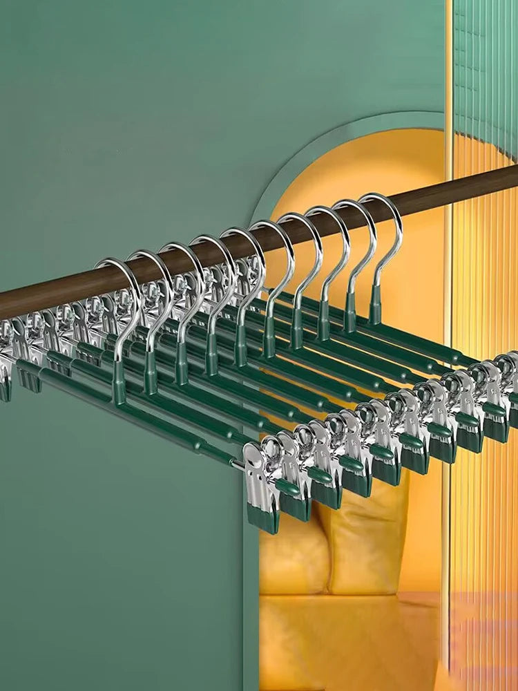 Stainless Steel Wardrobe Clothes Drying Rack With Clips For Pants
