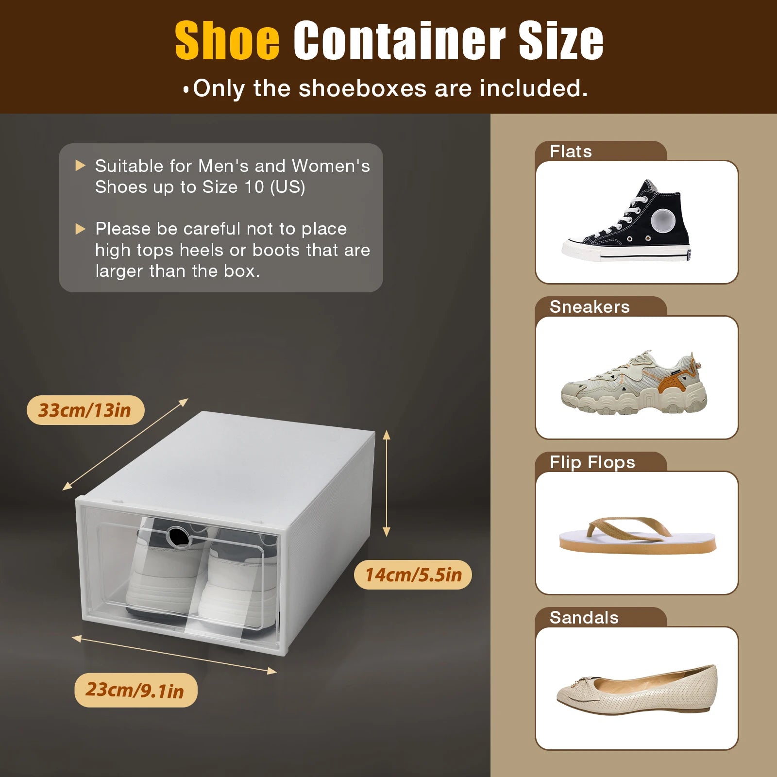 20/24PCS Foldable Flip Shoe Boxes Set Clear Plastic Stackable Storage Containers Home Organizer 33x23x14cm - Shoe Rack Case