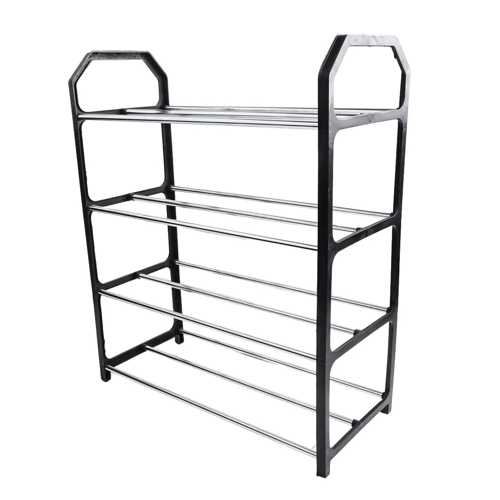 4-Layer Metal Shoe Rack Simple Shoe Shelf Footwear Organizer Stand Holder Large Capacity Shoe Shelf Living Room Storage