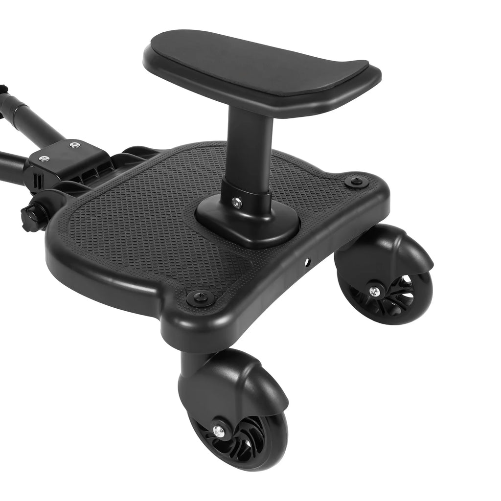 Universal 2-in-1 Stroller Board And Seat Pram Pedal Adapter for Kids - Detachable Safety Ride Board for Pushchair with 25kg Load
