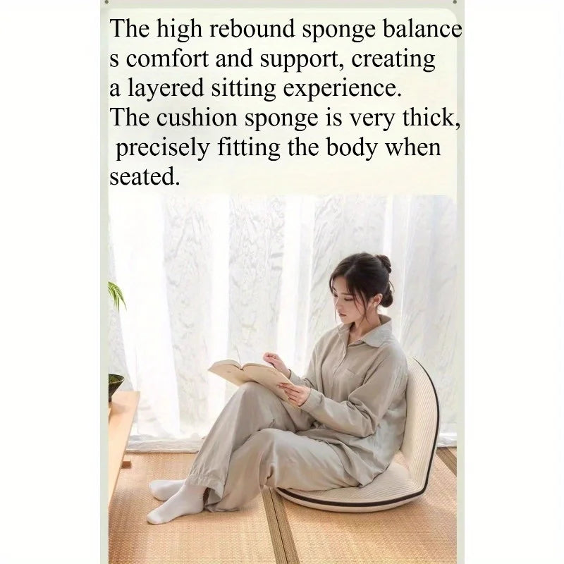 Foldable Backrest Tatami Lounger for Sitting & Sleeping, Small Space Bed for Bay Window Guest, Convertible Floor Cushion Chair