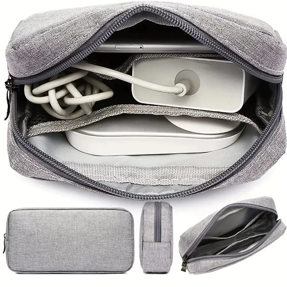 Portable Charging Cable Storage Bag Digital Separated Travel Bag Multifunctional Mobile Data USB Cable Power Bank Organizer Bag
