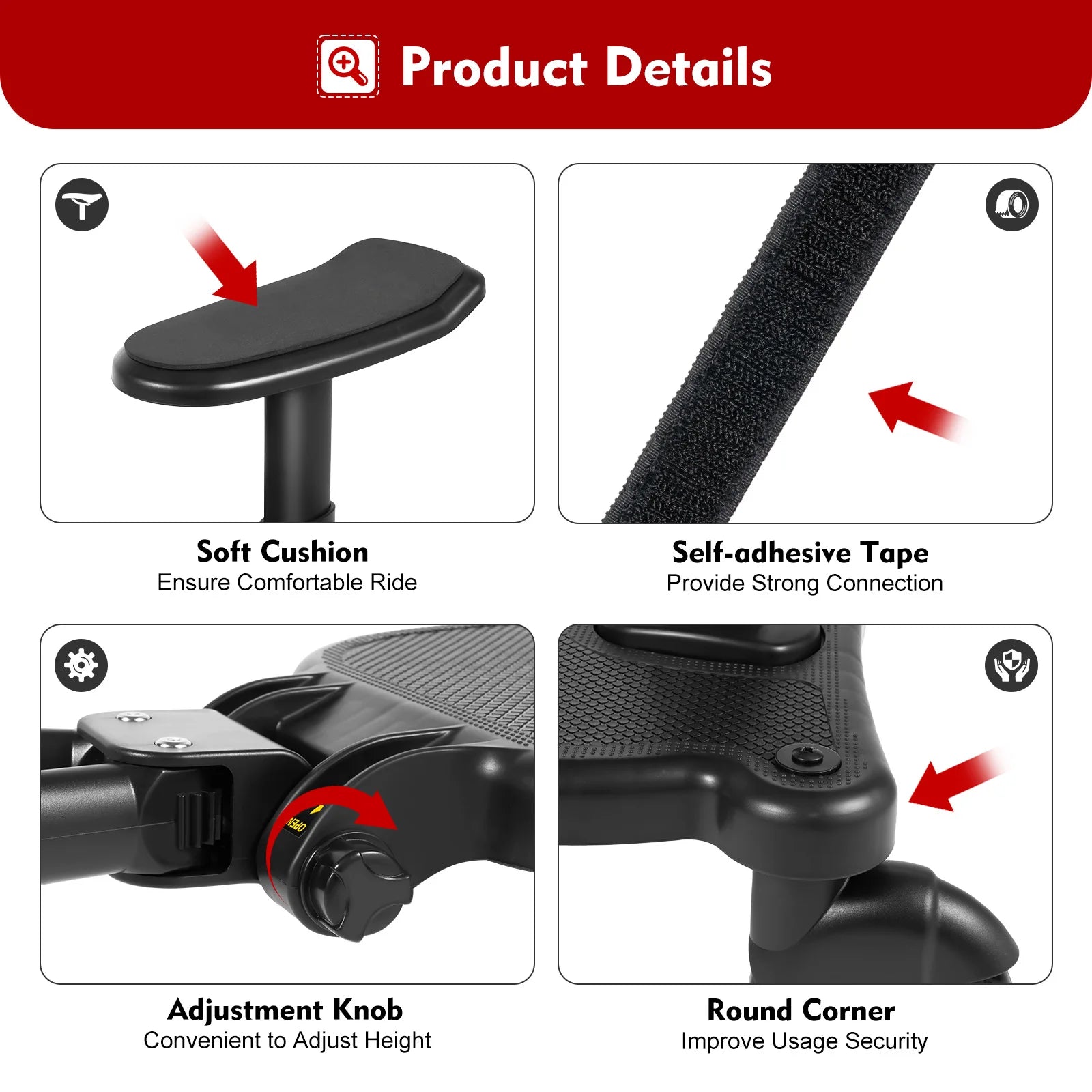 Universal 2-in-1 Stroller Board And Seat Pram Pedal Adapter for Kids - Detachable Safety Ride Board for Pushchair with 25kg Load
