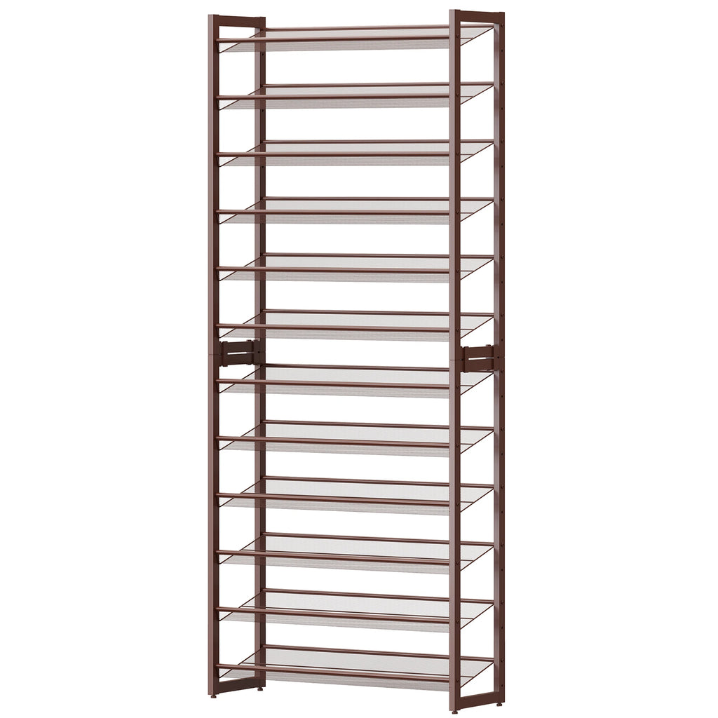 SONGMICS Shoe Rack, 12-Tier Shoe Organizer, Metal Shoe Storage for Garage, Entryway, Set of 2 6-Tier Stackable Shoe Shelf, with
