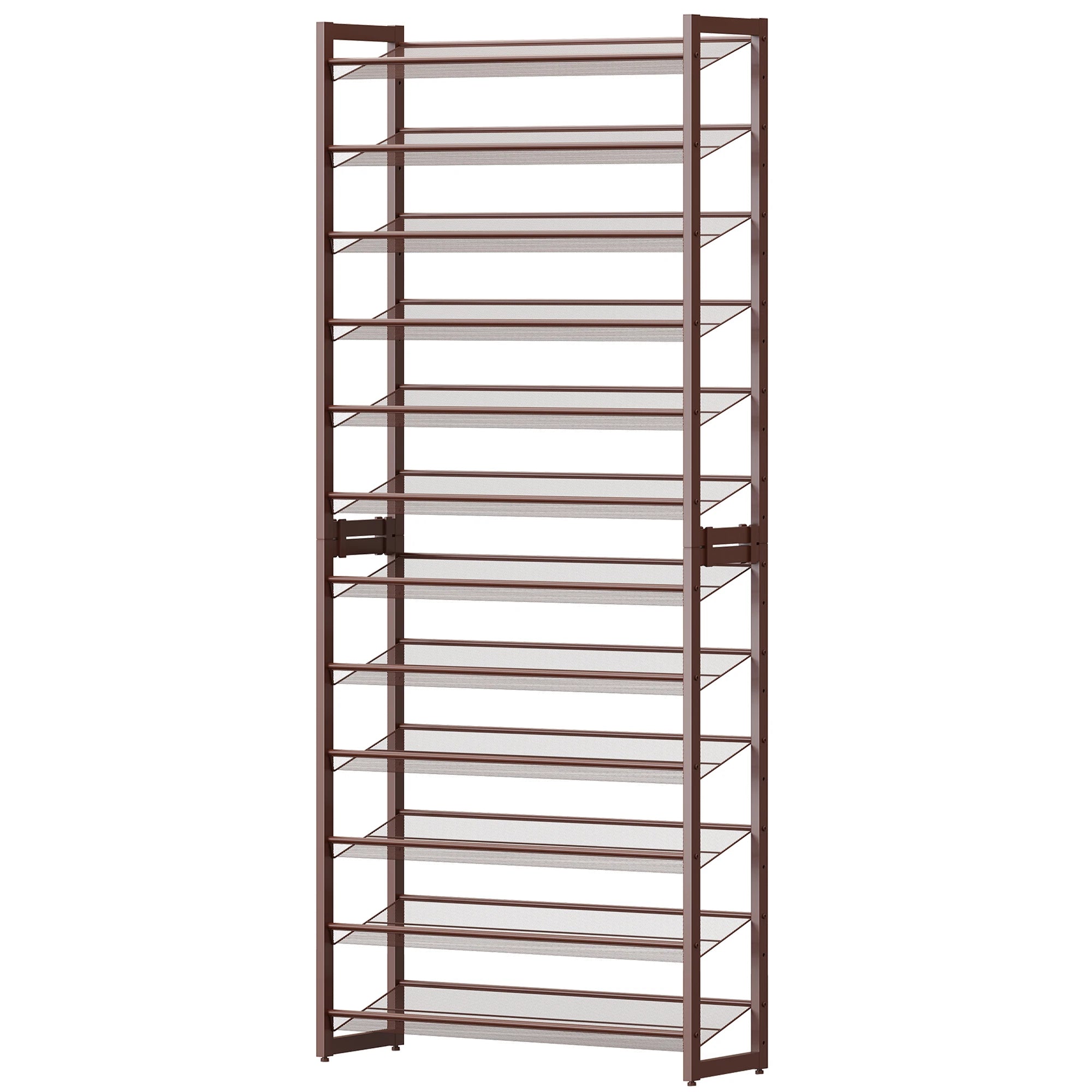 SONGMICS Shoe Rack, 12-Tier Shoe Organizer, Metal Shoe Storage for Garage, Entryway, Set of 2 6-Tier Stackable Shoe Shelf, with