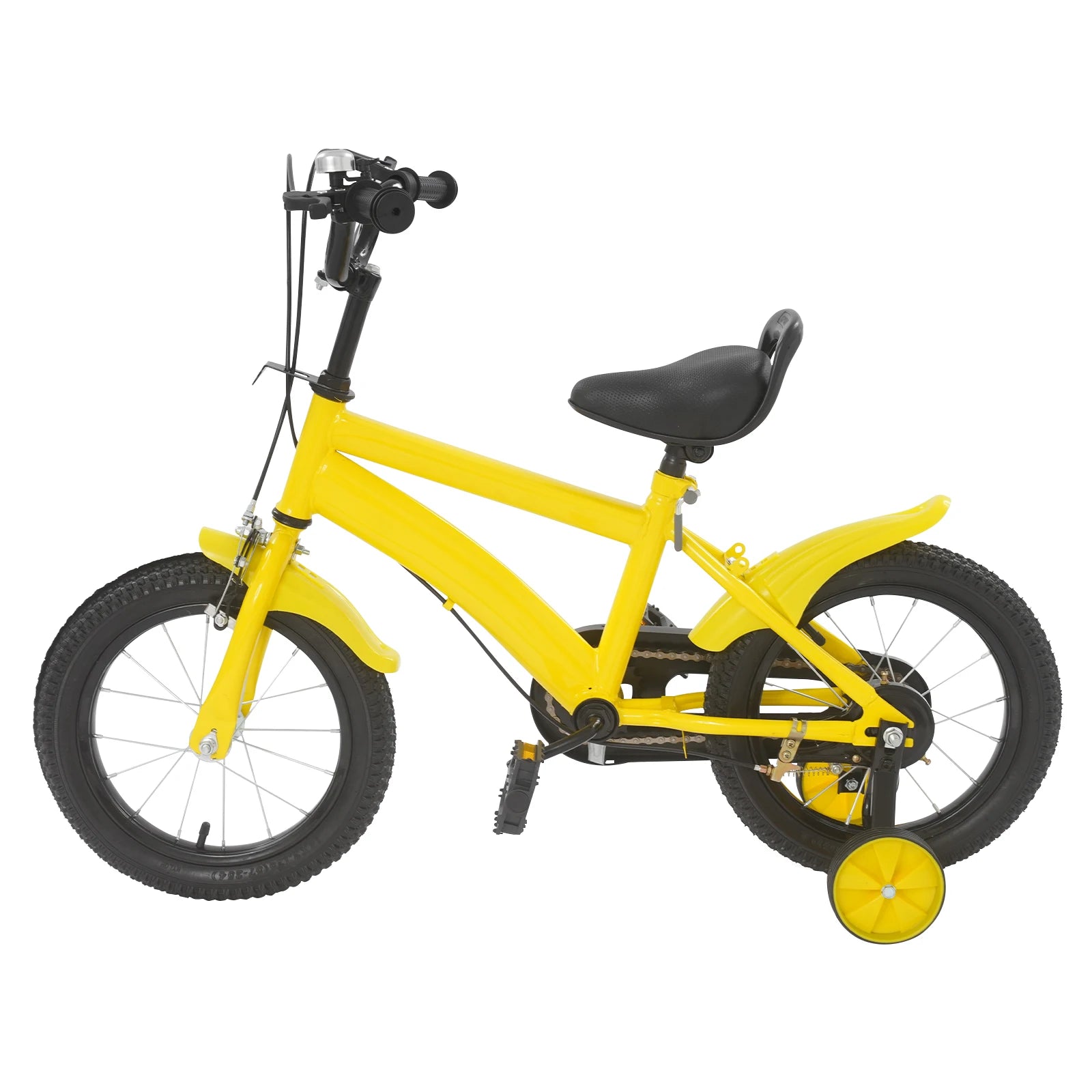 14 Inch Kids Bike w/ Training Wheels, Adjustable Seat Height Dual Brakes Children's Bicycle Kids Learning Bicycle for Boys Girls