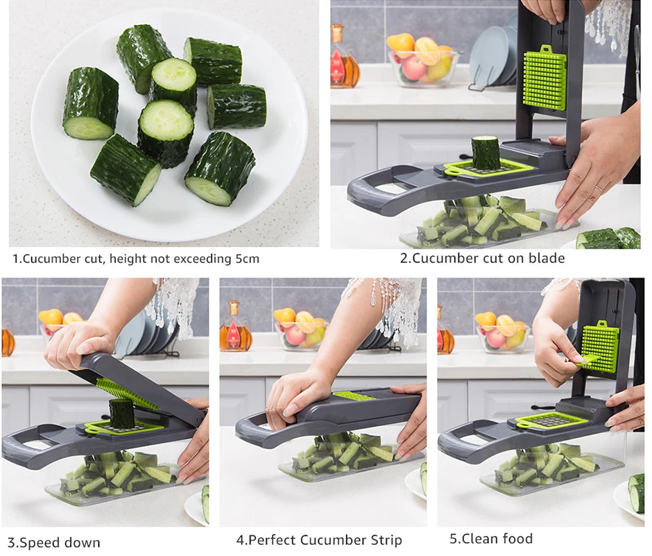 Vegetable Chopper Multifunctional Grater Cutter  - Kitchen Accessories Manual Fruit Slicer Potatos Shredders Cheese Onions Slicers