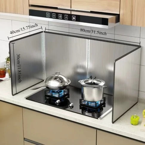 Galvanized Kitchen Splashback Guard Stove Oil Splash Shield Gas Cooker Anti-Grease Protective Board Heat Resistant Stovetop