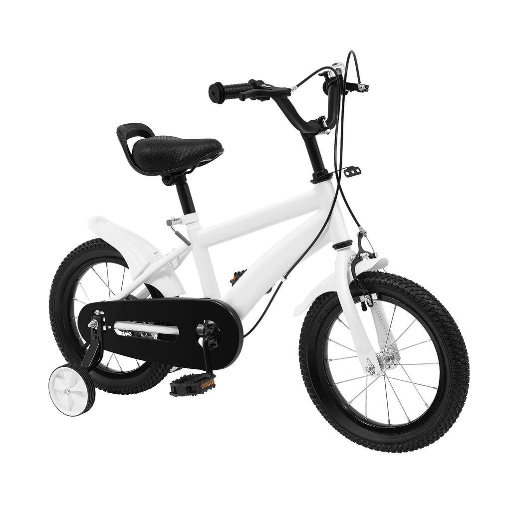 14 Inch Kids Bike w/ Training Wheels, Adjustable Seat Height Dual Brakes Children's Bicycle Kids Learning Bicycle for Boys Girls