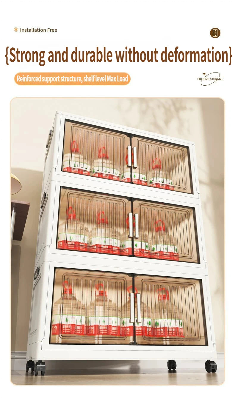 Foldable Plastic Storage Cabinet For Baby Clothes Multi Layered Closet
