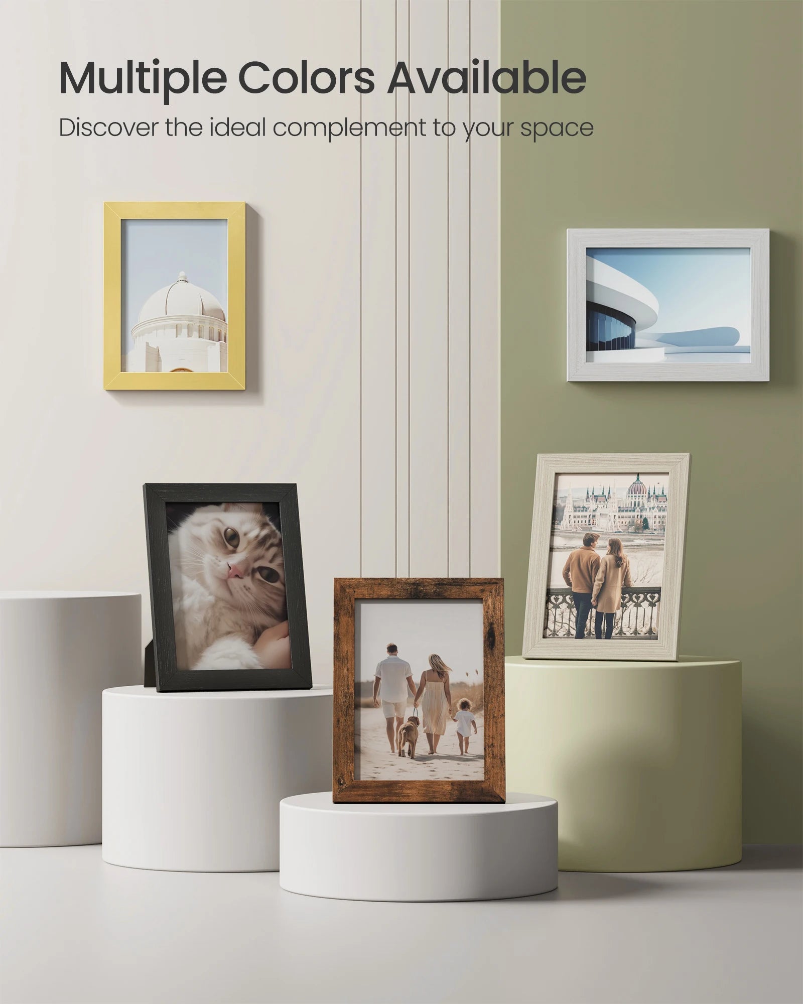 SONGMICS Picture Frames, 10 Pack Collage Picture Frames with Two 8x10, Four 5x7, Four 4x6, Photo Frame Set for Wall Gallery Deco