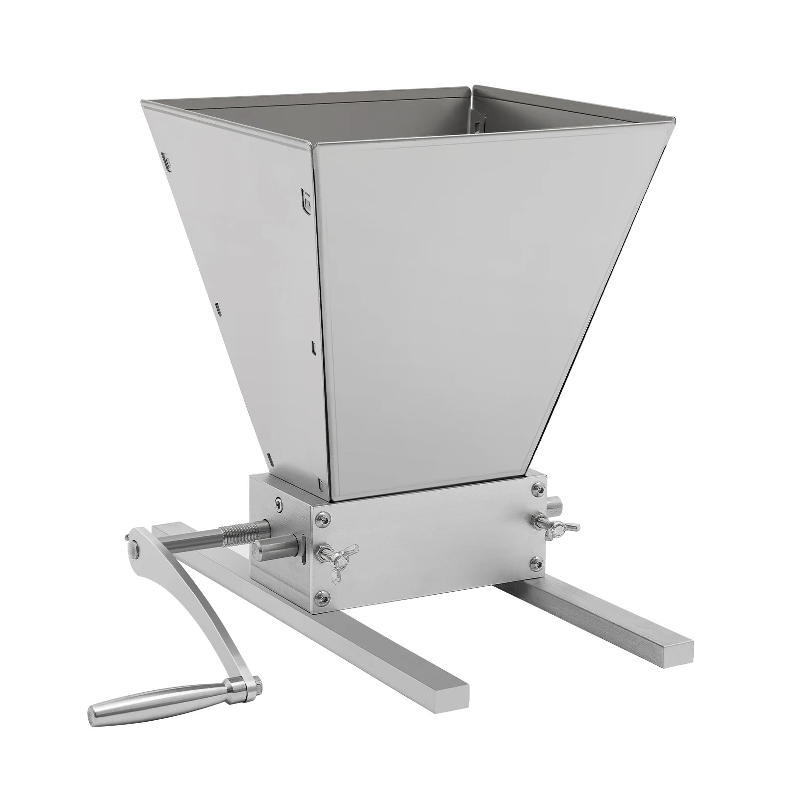 4L Grain Mill Grinder,Stainless Steel Manual Malt Crusher Hand Crank/Electric Drill Grain Grinder Milling Barley Wheat Home Brew