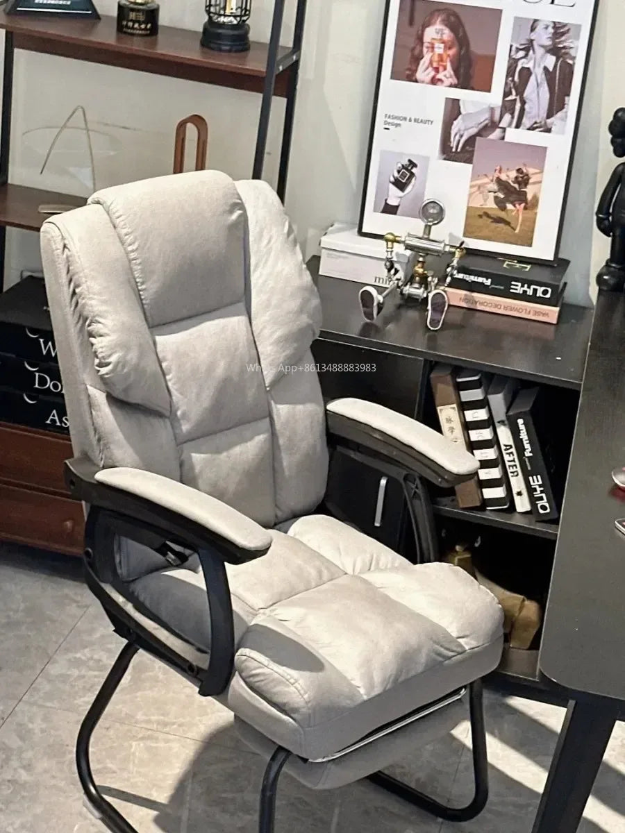 Nordic Computer Chair, Home, Office, Reclining, Sofa, Comfort, Bedroom, Living Room, Study Chair Fixed Foot
