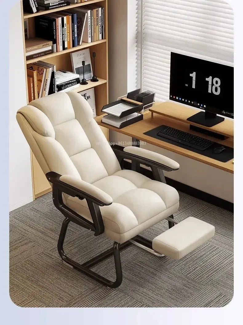 Nordic Computer Chair, Home, Office, Reclining, Sofa, Comfort, Bedroom, Living Room, Study Chair Fixed Foot