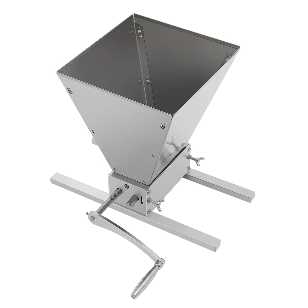 4L Grain Mill Grinder,Stainless Steel Manual Malt Crusher Hand Crank/Electric Drill Grain Grinder Milling Barley Wheat Home Brew