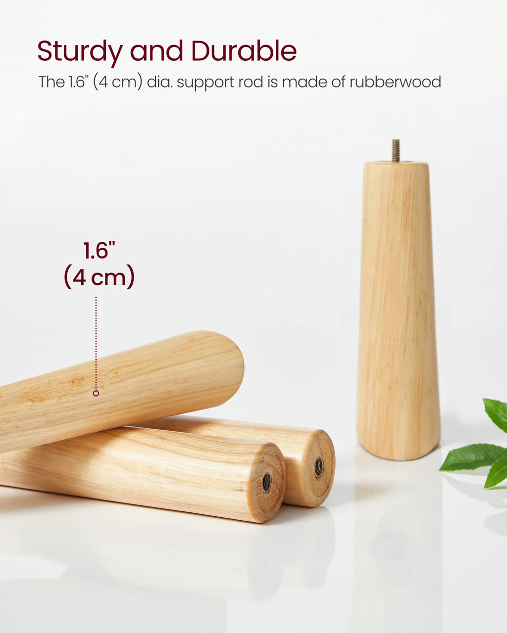 VASAGLE Solid Wood Coat Rack, Free Standing Tree-Shaped Coat Rack with 8 Hooks, 3 Height Options, for Clothes, Hats, Bags, Livin