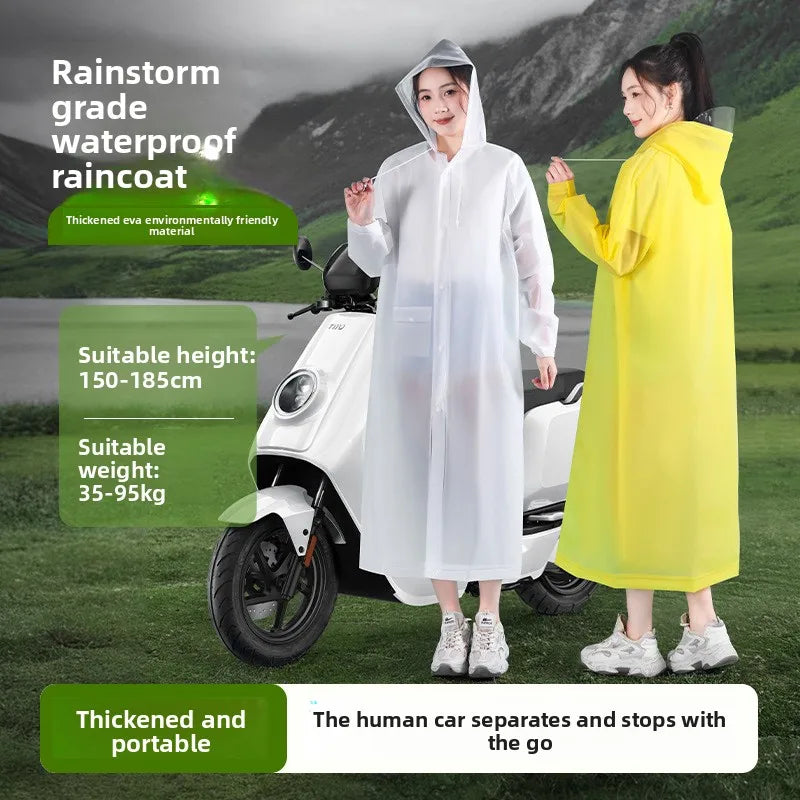 New Waterproof & Splash-Resistant Raincoat – Long Unisex EVA Raincoat with Hood for Travel, Camping, and Fishing