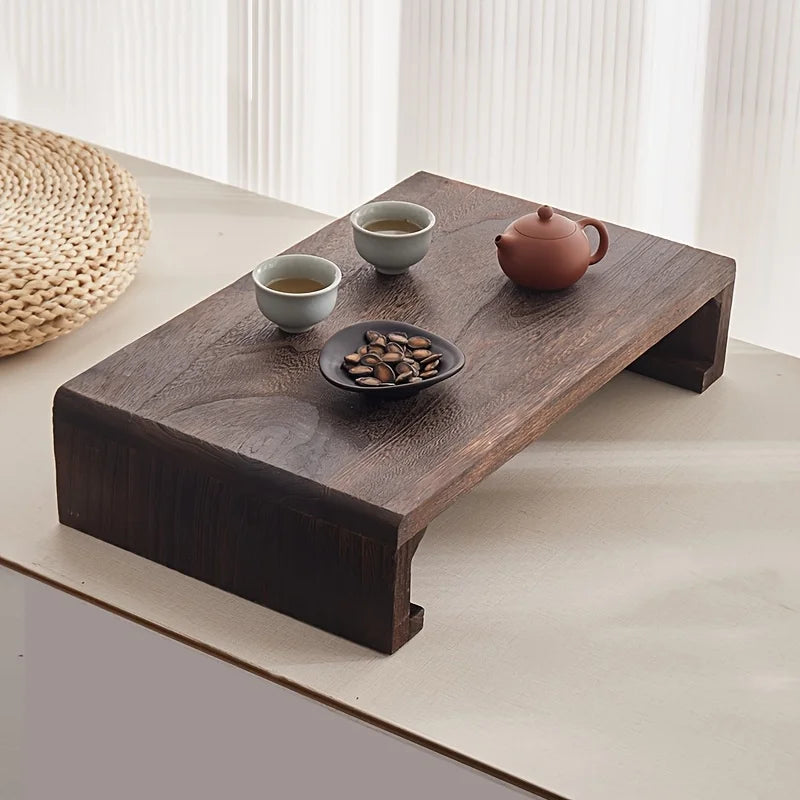 1pc Rectangle Wood Bed Table Trays with Foldable Legs,  Coffee Table & Tea Table, Painted, for Meditation, Sitting on The Floor