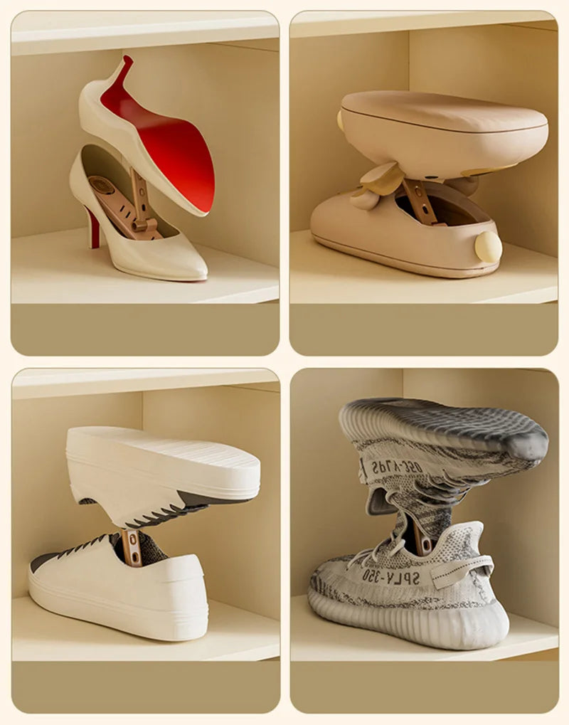 1pc Shoes Rack Double-layered Adjustable Slippers Holders Shoe Cabinet Organizer Deodorizing Shoes Shelf Save Space