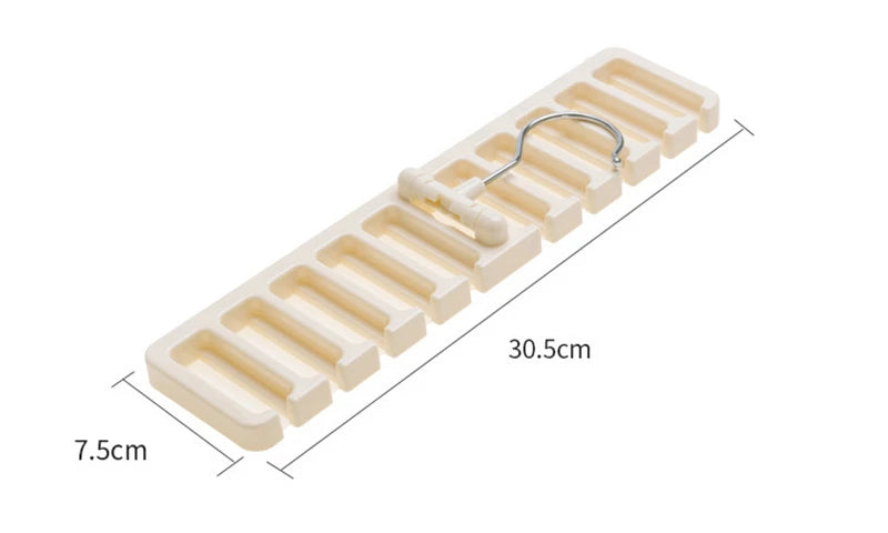 Tie Belt Hanger Wardrobe Closet Organizer 10 Card Slots Large Capacity Belt Storage Rack Scarf Tie Hanging Organizer Scarf Hook