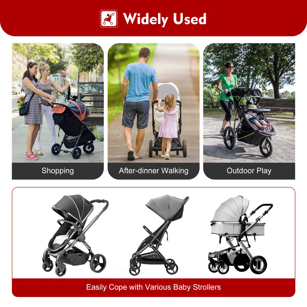 Universal 2-in-1 Stroller Board And Seat Pram Pedal Adapter for Kids - Detachable Safety Ride Board for Pushchair with 25kg Load