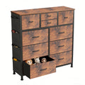 JHK Living Room 10 Fabric Drawers With Side Bag Cabinet Storage Organizer Cabinet Steel Frame Assembly Closet For Furniture