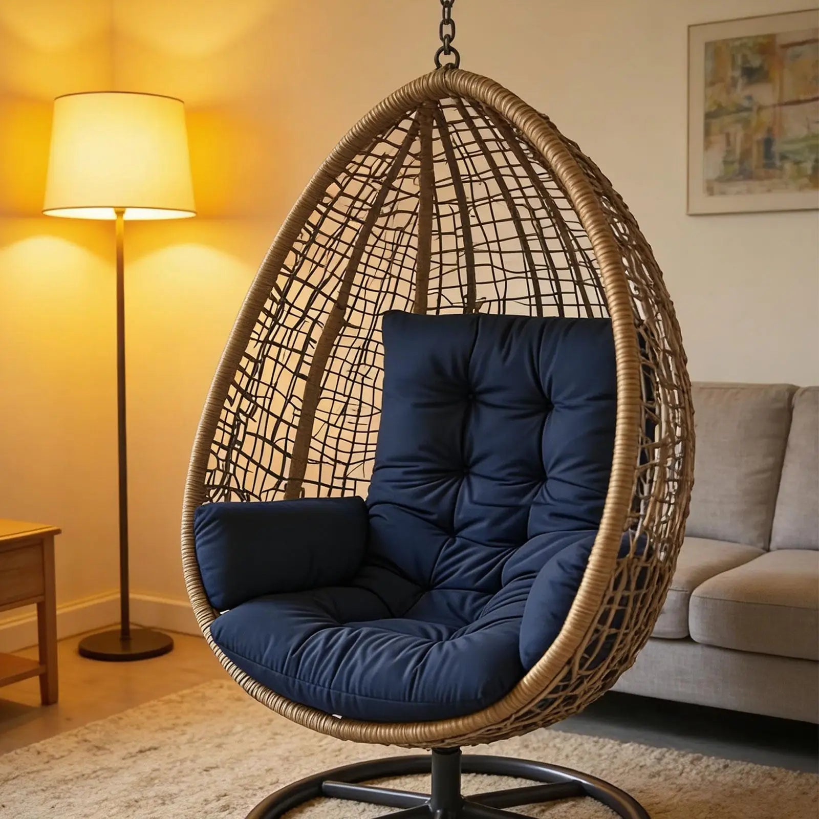 Back Support Garden Swing Seat Pad, Outdoor Hanging Chair Cushion for Garden, Outdoor Furniture