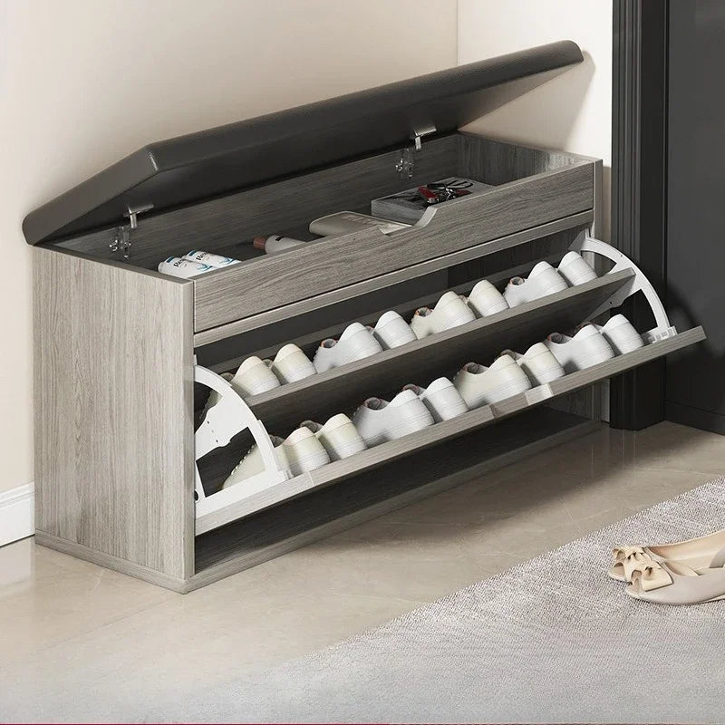 Shoe Cabinet Stool Household Entrance Wooden Shoes Changing Benchs Cabinet Seat Stools Integrated Large Capacity Shoe Rack Bench