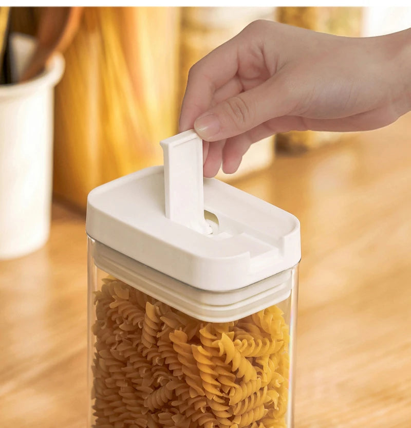 Pasta Storage Box Transparent Plastic Grain Seal Tank Spaghetti Storage Container Moisture-Proof Snack Jar Kitchen Food Tank