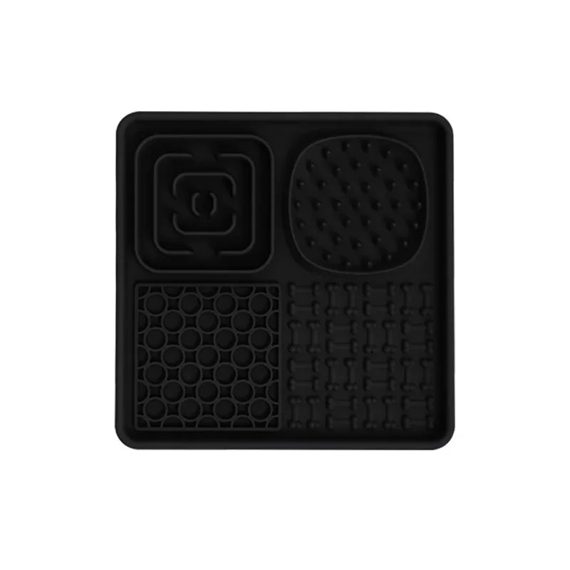 6-in-1 Silicone Rubber Slow Feeder Dog Bowl Set Pet Licking Pads, Pet Food Utensils Non-Slip Lick Mat & Water Bowl for Cats/Dogs