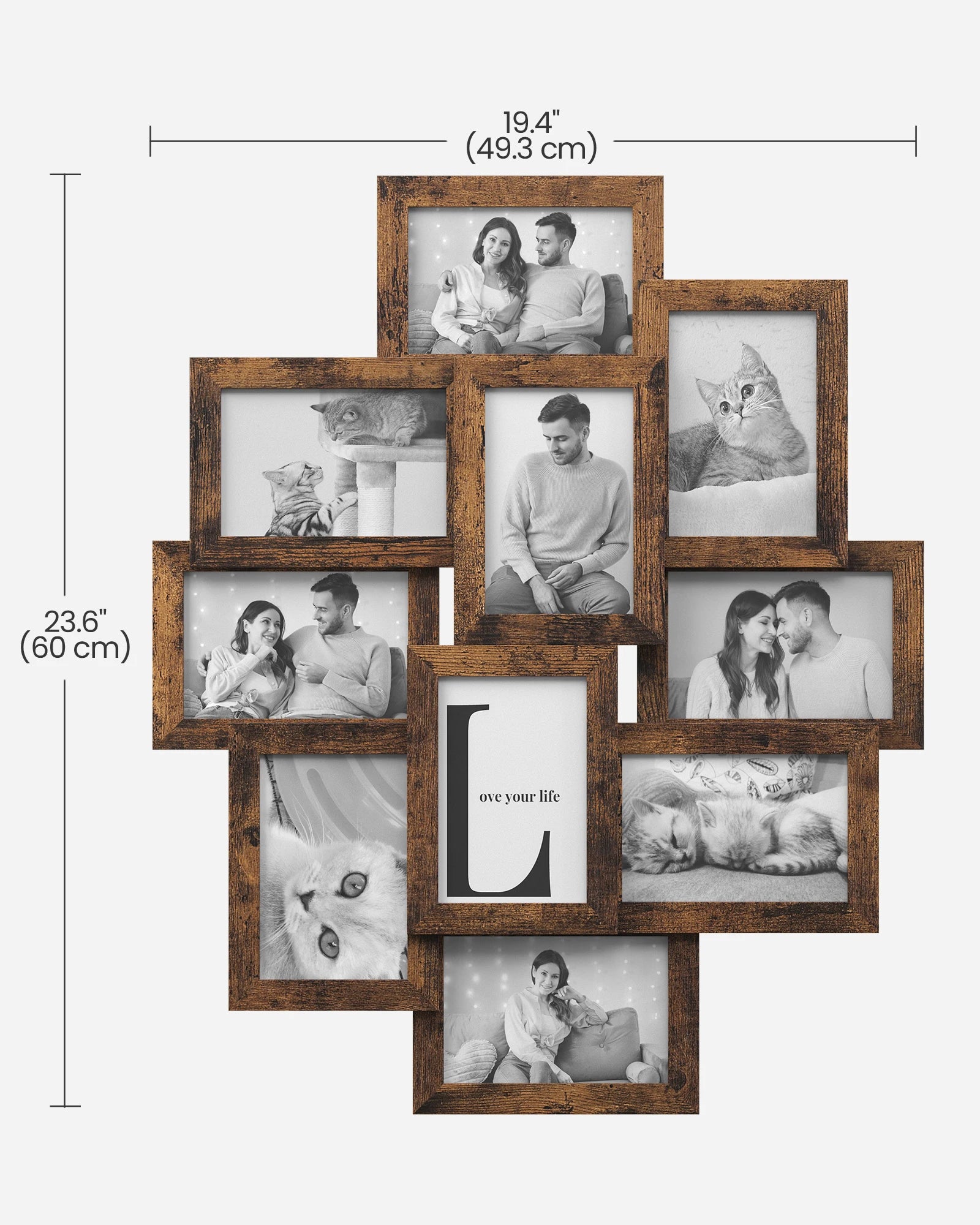 SONGMICS 4x6 Collage Picture Frames, 10-Pack Photo Collage Frame for Wall Decor, Glass Front, Assembly Required