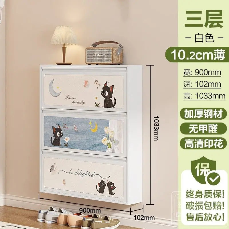 Metallic Ultra Thin Shoe Cabinet Multifunction Indoor Hallway Shoe Cabinet For Home Entrance Scarpiera Mobile Cabinet Furniture